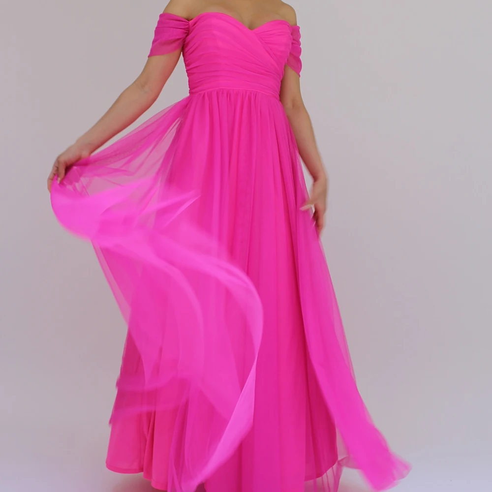 Customized Temperament Sweetheart Off The Shoulder Organza Evening Dress Elegant Zipper Back Pleats Short Sleeves Robe
Customized Temperament Sweetheart Off The Shoulder Organza Evening Dress Elegant Zipper Back Pleats Short Sleeves Robe