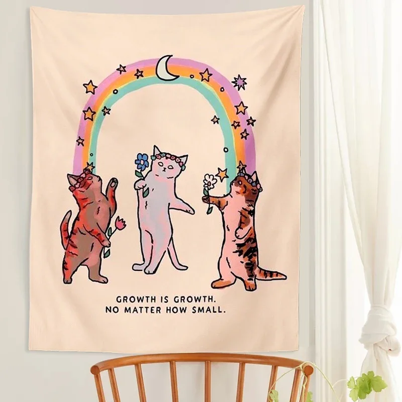 Cute Cat Tapestry sunshine rainbow Wall Hanging Cartoon Cat Bohemian Decoration Home for Living Room Kids Room Bedroom Wall Art
Cute Cat Tapestry sunshine rainbow Wall Hanging Cartoon Cat Bohemian Decoration Home for Living Room Kids Room Bedroom Wall Art