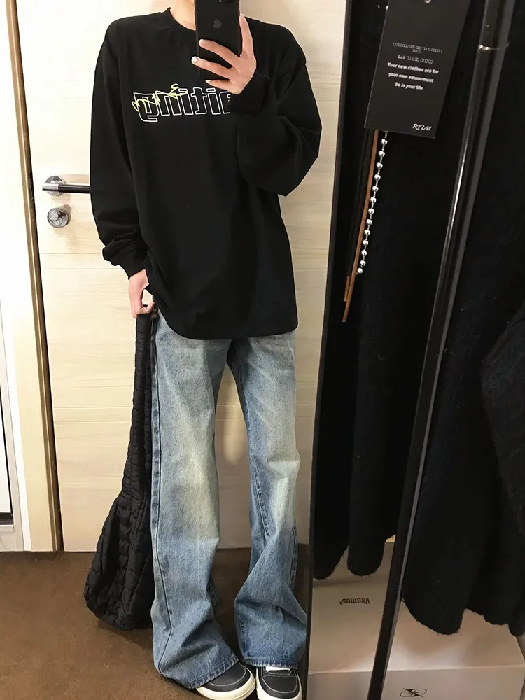 Мужские джинсы Cleanfit светло-голубого цвета, прямого кроя, в американском стиле High Street, зауженные, расклешенные, повседневные, молодежные, модные
Мужские джинсы Cleanfit светло-голубого цвета, прямого кроя, в американском стиле High Street, зауженные, расклешенные, повседневные, молодежные, модные