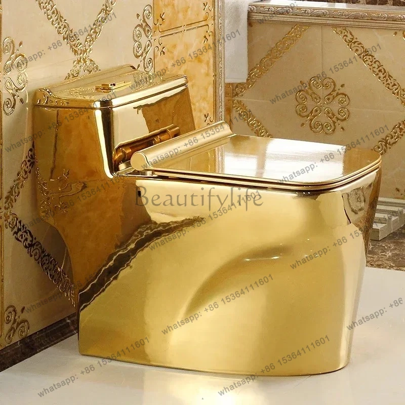 Household creative personality European luxury toilet gold toilet super swirl siphon water-saving deodorant color toilet
Household creative personality European luxury toilet gold toilet super swirl siphon water-saving deodorant color toilet
