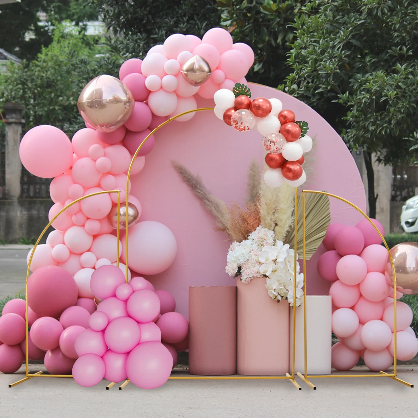 3pcs Wedding Arch Stand with Cloth Cover, Balloon Flower Backdrop Frame for Party Ceremony Bridal Shower Indoor Outdoor Decor
3pcs Wedding Arch Stand with Cloth Cover, Balloon Flower Backdrop Frame for Party Ceremony Bridal Shower Indoor Outdoor Decor