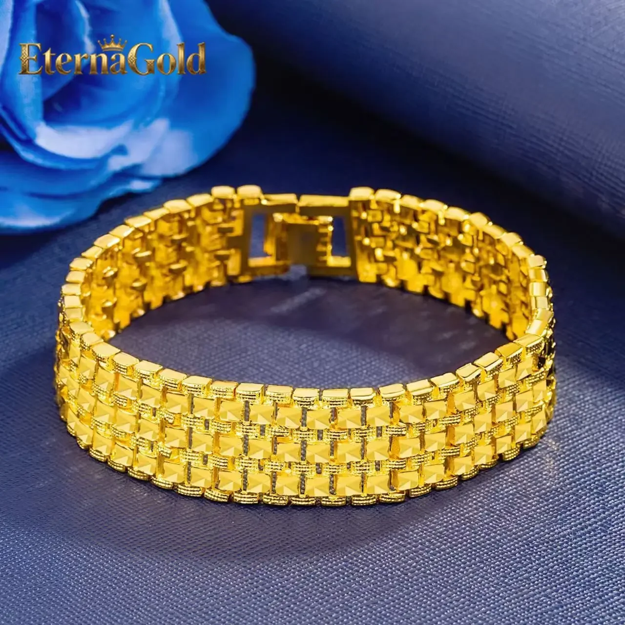EternaGold Luxury 24K 9999 Pure Gold real gold Three-row watch chain men's fashion generous bracelet
EternaGold Luxury 24K 9999 Pure Gold real gold Three-row watch chain men's fashion generous bracelet