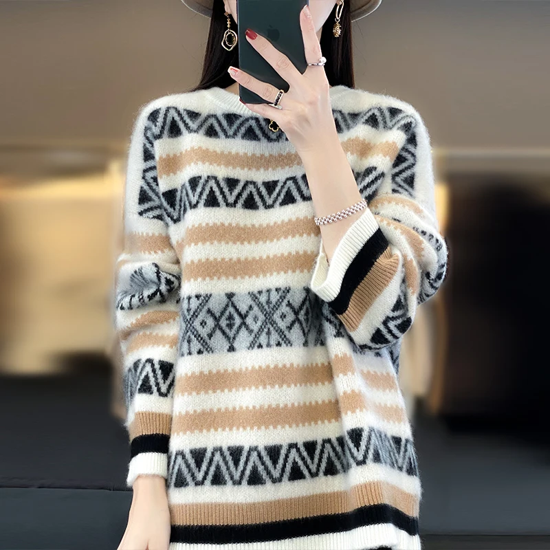Women's Cashmere Sweater 2023 Autumn/Winter New 100% Merino Wool Knit Round Neck Pullover Soft Luxury Mid length Large Sweater
Women's Cashmere Sweater 2023 Autumn/Winter New 100% Merino Wool Knit Round Neck Pullover Soft Luxury Mid length Large Sweater