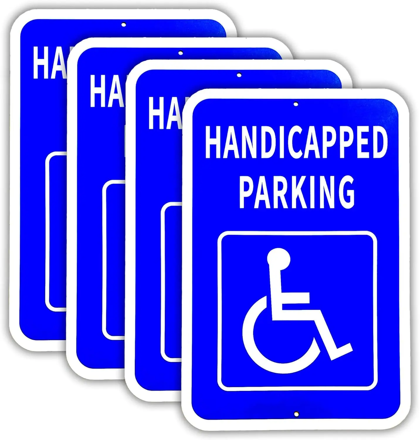 Handicap Parking Sign, 12x18 Inch Aluminum ADA Sign, UV Protected Weatherproof, Easy Install 4 Pack
Handicap Parking Sign, 12x18 Inch Aluminum ADA Sign, UV Protected Weatherproof, Easy Install 4 Pack