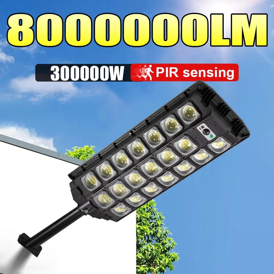 Мощные светодиодные солнечные фонари 300000 Вт с дистанционным управлением, водонепроницаемые IPX67, уличные садовые фонари, уличные солнечные лампы с датчиком движения
Мощные светодиодные солнечные фонари 300000 Вт с дистанционным управлением, водонепроницаемые IPX67, уличные садовые фонари, уличные солнечные лампы с датчиком движения