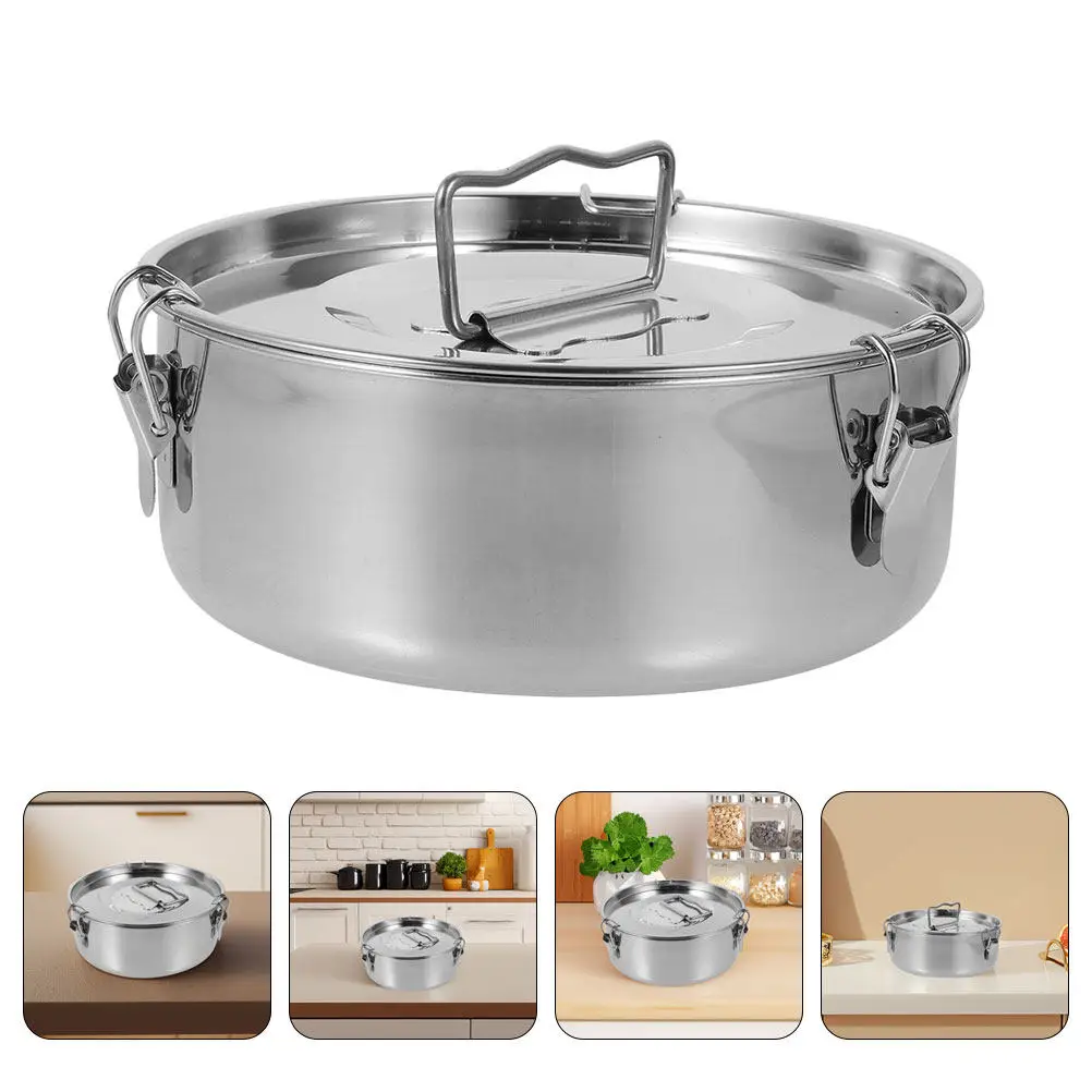 Многофункциональная сковорода-фланерница из нержавеющей стали с крышкой, идеально подходит для фланов, пудингов и блюд на пару, обеспечивает равномерный нагрев, подходит для приготовления на костре.
Многофункциональная сковорода-фланерница из нержавеющей стали с крышкой, идеально подходит для фланов, пудингов и блюд на пару, обеспечивает равномерный нагрев, подходит для приготовления на костре.