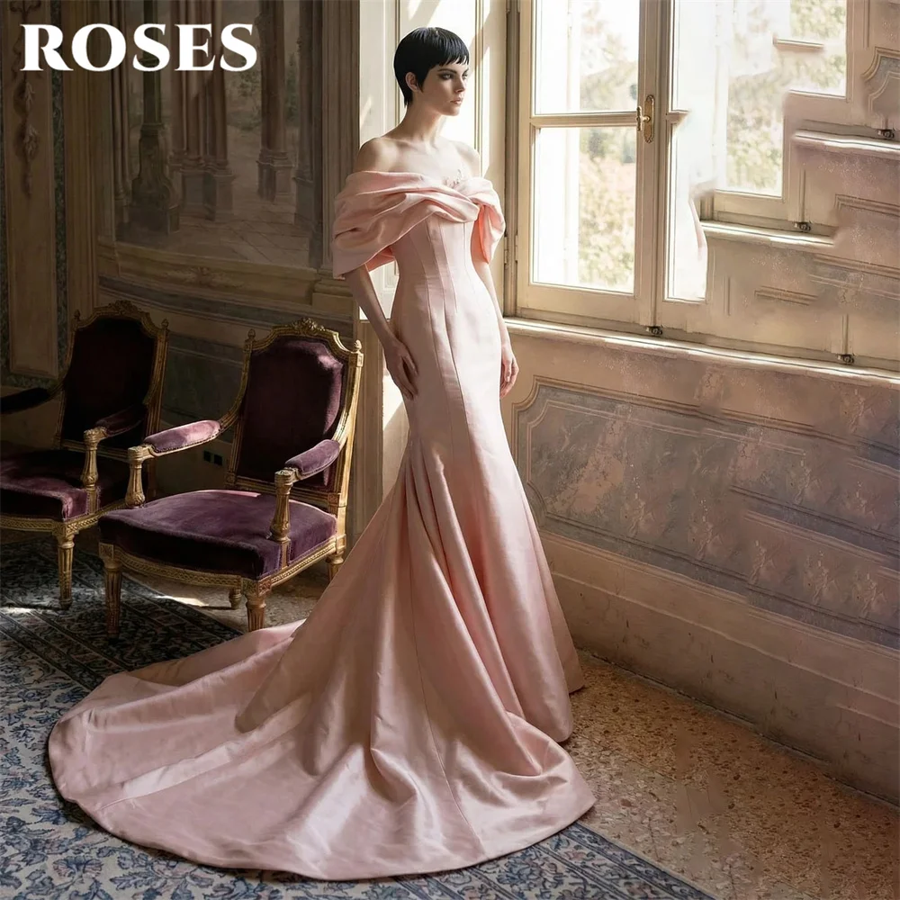 ROSES Pink Prom Dress Off the Shoulder Ruched Celebrity Dresses Fishtail Sweep Train Women's Evening Dress for Gala Customized
ROSES Pink Prom Dress Off the Shoulder Ruched Celebrity Dresses Fishtail Sweep Train Women's Evening Dress for Gala Customized