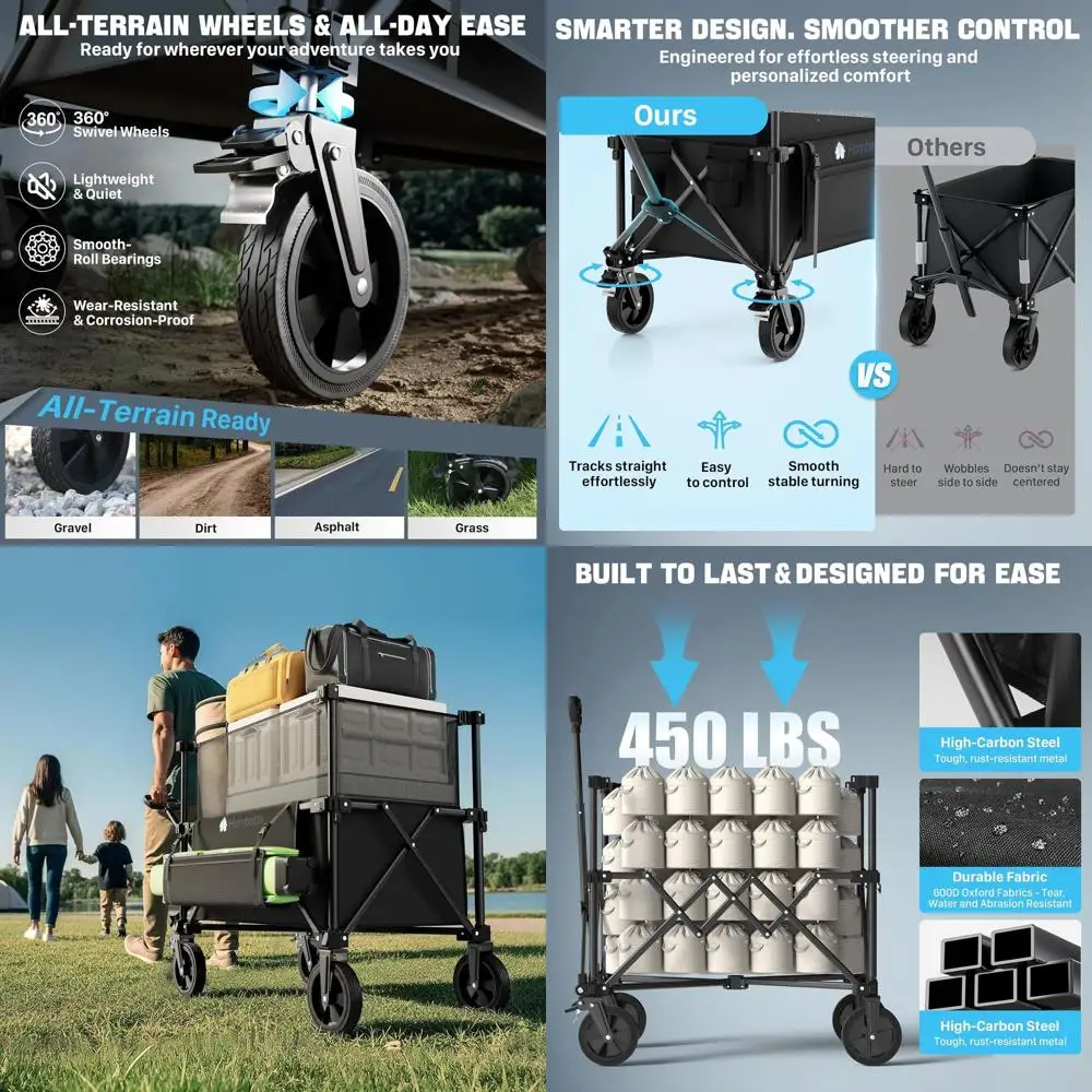 Складной универсал с регулируемой палубой, грузоподъемностью 150–300 л, вездеходными колесами и тормозом для приключений на свежем воздухе
Складной универсал с регулируемой палубой, грузоподъемностью 150–300 л, вездеходными колесами и тормозом для приключений на свежем воздухе