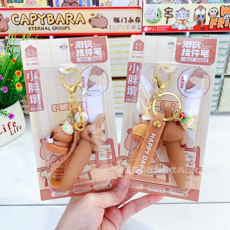 2Pcs/Lot Capybara Doll pendant Rollerball Pen Black ink 0.5mm Gel pen Cartoon Mechanical Gel Ink Pens Office Writing Stationery 
2Pcs/Lot Capybara Doll pendant Rollerball Pen Black ink 0.5mm Gel pen Cartoon Mechanical Gel Ink Pens Office Writing Stationery