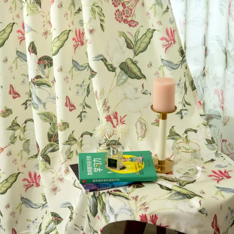 American Pastoral Floral Blackout Curtains for Living Room Bedroom Printed Blossom Window Linen Curtains Home Decor Tulle Drapes
American Pastoral Floral Blackout Curtains for Living Room Bedroom Printed Blossom Window Linen Curtains Home Decor Tulle Drapes