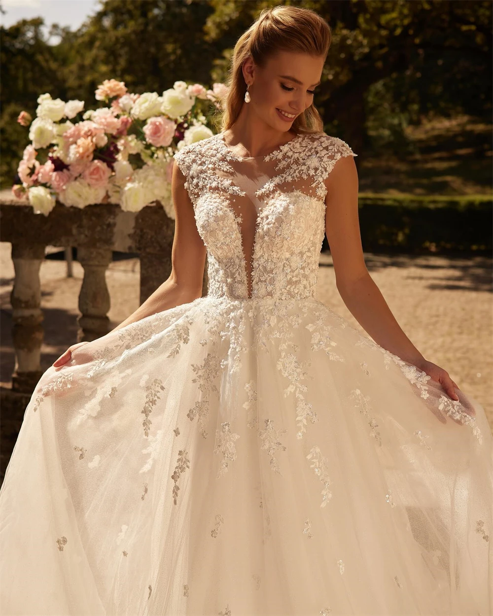 Customized Boho White Organza Wedding Dress Formal O-Neck Short Sleeves Bridal Gowns Soft A-Line Court Train Vestido De Novia
Customized Boho White Organza Wedding Dress Formal O-Neck Short Sleeves Bridal Gowns Soft A-Line Court Train Vestido De Novia