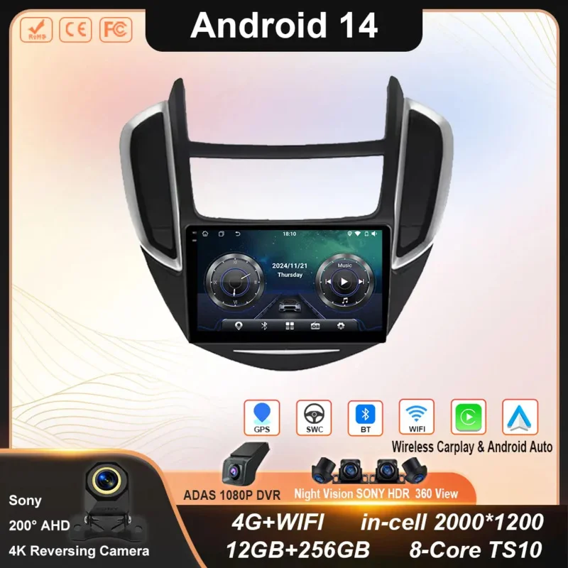 Android 14 Car Radio For Chevrolet Trax 2014 - 2016 Multimedia Video Player Auto Stereo GPS Navigation Carplay Head Unit Screen
Android 14 Car Radio For Chevrolet Trax 2014 - 2016 Multimedia Video Player Auto Stereo GPS Navigation Carplay Head Unit Screen