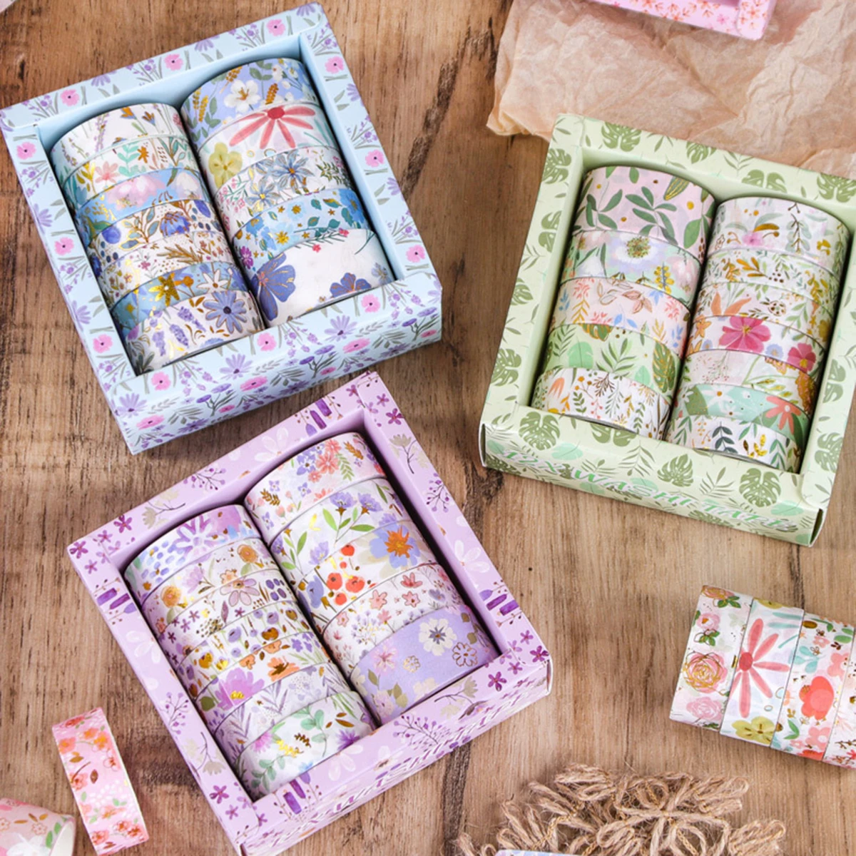 12 рулонов/коробка ленты васи с растительным цветочным узором, с золотым тиснением, подходит для декора альбомов и блокнотов.
12 рулонов/коробка ленты васи с растительным цветочным узором, с золотым тиснением, подходит для декора альбомов и блокнотов.