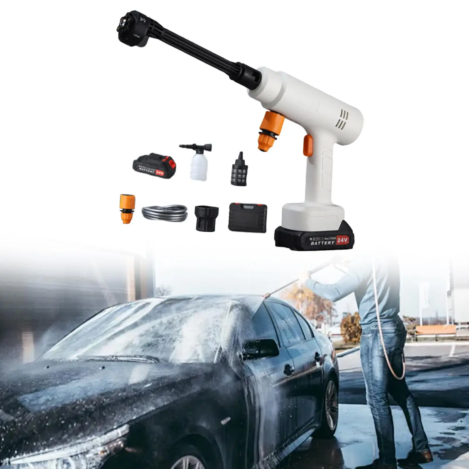 Cordless Pressure Washer EU 220V 6 in 1 Nozzle Portable Multifunctional Professional Rechargeable for Courtyards Gardens
Cordless Pressure Washer EU 220V 6 in 1 Nozzle Portable Multifunctional Professional Rechargeable for Courtyards Gardens