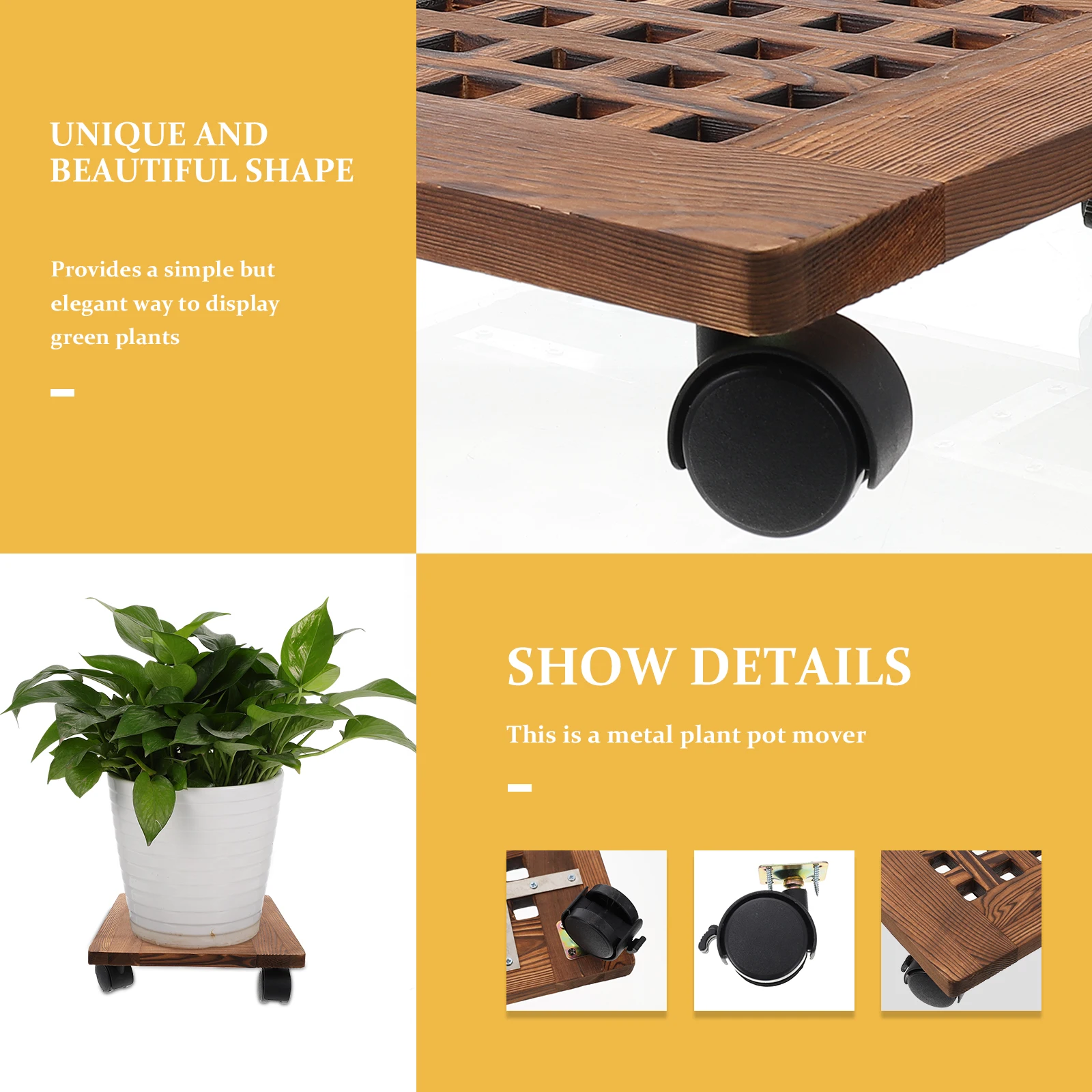 1Pcs Movable Flowerpot Tray Thickened Wooden Plant Pot Base Tray Smooth Rolling Wheels Durable Flowerpot Holder for Gardening
1Pcs Movable Flowerpot Tray Thickened Wooden Plant Pot Base Tray Smooth Rolling Wheels Durable Flowerpot Holder for Gardening