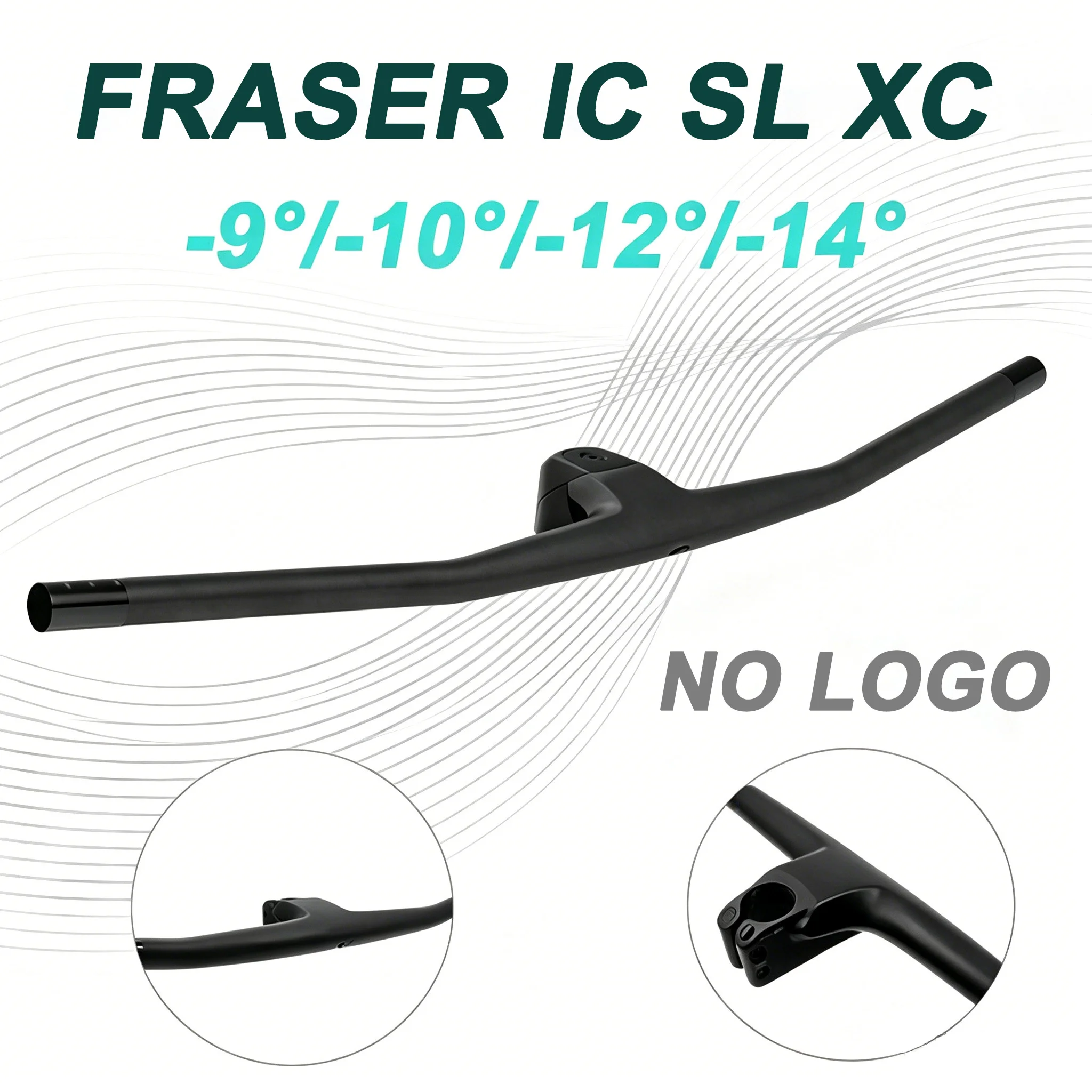 Full Carbon No Logo FRASER IC SL XC Handlebar , -9°/-10°/-12°/-14 °/,Stem 50-70MM,Integrated Cockpit MTB,Bike Accessories
Full Carbon No Logo FRASER IC SL XC Handlebar , -9°/-10°/-12°/-14 °/,Stem 50-70MM,Integrated Cockpit MTB,Bike Accessories
