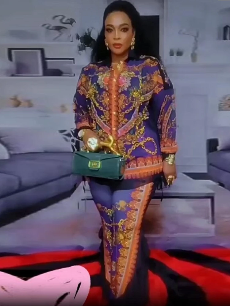 2 Pieces Women's Sets Dashiki African Autumn Flower Print Long Sleeve Suit Tops And Pants Suits Two Piece Set Tracksuit Outfit
2 Pieces Women's Sets Dashiki African Autumn Flower Print Long Sleeve Suit Tops And Pants Suits Two Piece Set Tracksuit Outfit