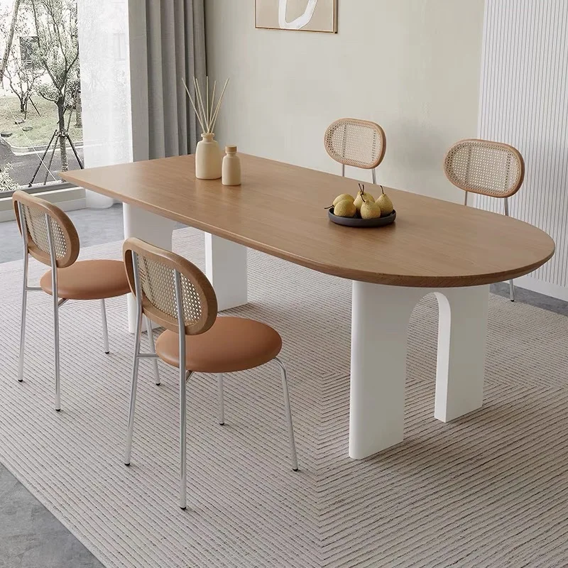 Nordic solid wood island family small apartment against the wall semi-circular living room long desk office dining table
Nordic solid wood island family small apartment against the wall semi-circular living room long desk office dining table