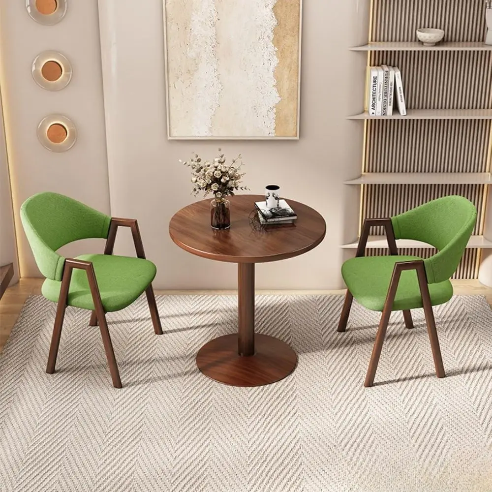 Round Retion Desk with 2 Chairs, Walnut Grain Oice Conerence Table with Chair Set, Small Retion Desk or Small Spaces, BusinCoee
Round Retion Desk with 2 Chairs, Walnut Grain Oice Conerence Table with Chair Set, Small Retion Desk or Small Spaces, BusinCoee