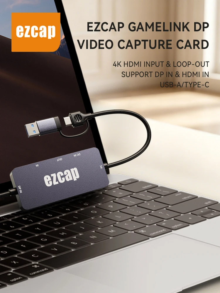 Ezcap377 4K HDMI DP Video Capture Card USB3.0 Type C 1080P60 Game Recorder for PS5 Xbox Switch OBS Live Streaming Video Grabber
Ezcap377 4K HDMI DP Video Capture Card USB3.0 Type C 1080P60 Game Recorder for PS5 Xbox Switch OBS Live Streaming Video Grabber