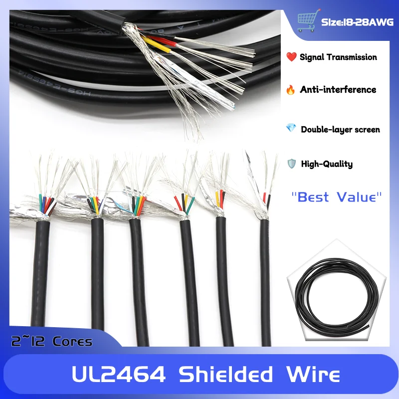 Channel Audio Line 2 ~12Cores 28 26 24 22 20 18AWG 2/5/10M UL2464 PVC Shielded Wire Signal Copper Cable Electric Sheathed Wires
Channel Audio Line 2 ~12Cores 28 26 24 22 20 18AWG 2/5/10M UL2464 PVC Shielded Wire Signal Copper Cable Electric Sheathed Wires
