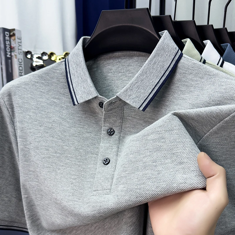 Men's Summer Pure Cotton Short Sleeve T-Shirt Business Casual Spread Collar Polo Shirt Loose Fit Half Sleeve Top
Men's Summer Pure Cotton Short Sleeve T-Shirt Business Casual Spread Collar Polo Shirt Loose Fit Half Sleeve Top