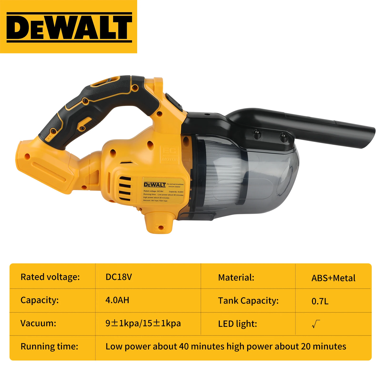 DEWALT Vacuum Cleaner Cordless Handheld Vacuum Cleaner Industrial Vacuum Cleaner Rechargeable Car Interior Cleaning
DEWALT Vacuum Cleaner Cordless Handheld Vacuum Cleaner Industrial Vacuum Cleaner Rechargeable Car Interior Cleaning