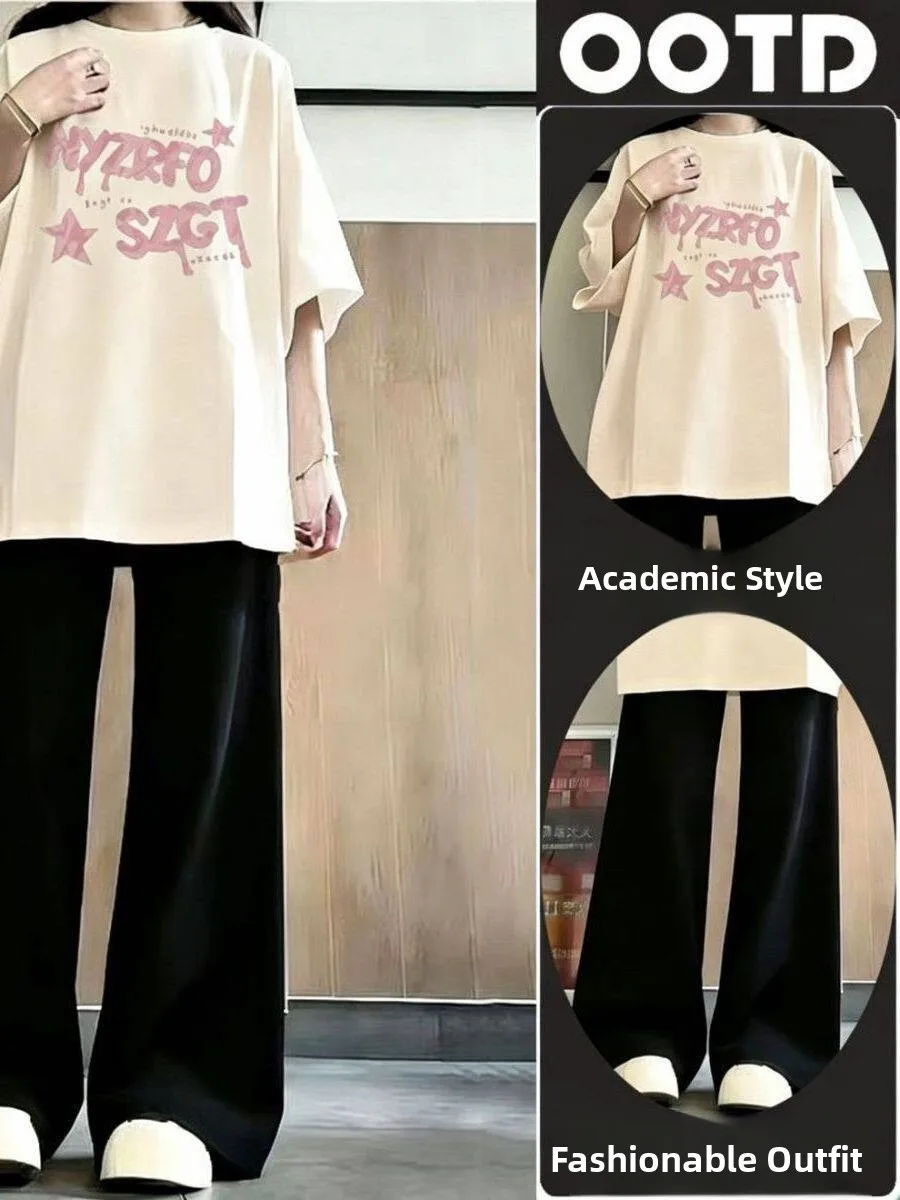 plus Size 300 Pounds Casual Short Sleeve T-Shirt Set Women Summer Leisure Sports Long Pants Student Two Piece Set Loose Fit
plus Size 300 Pounds Casual Short Sleeve T-Shirt Set Women Summer Leisure Sports Long Pants Student Two Piece Set Loose Fit