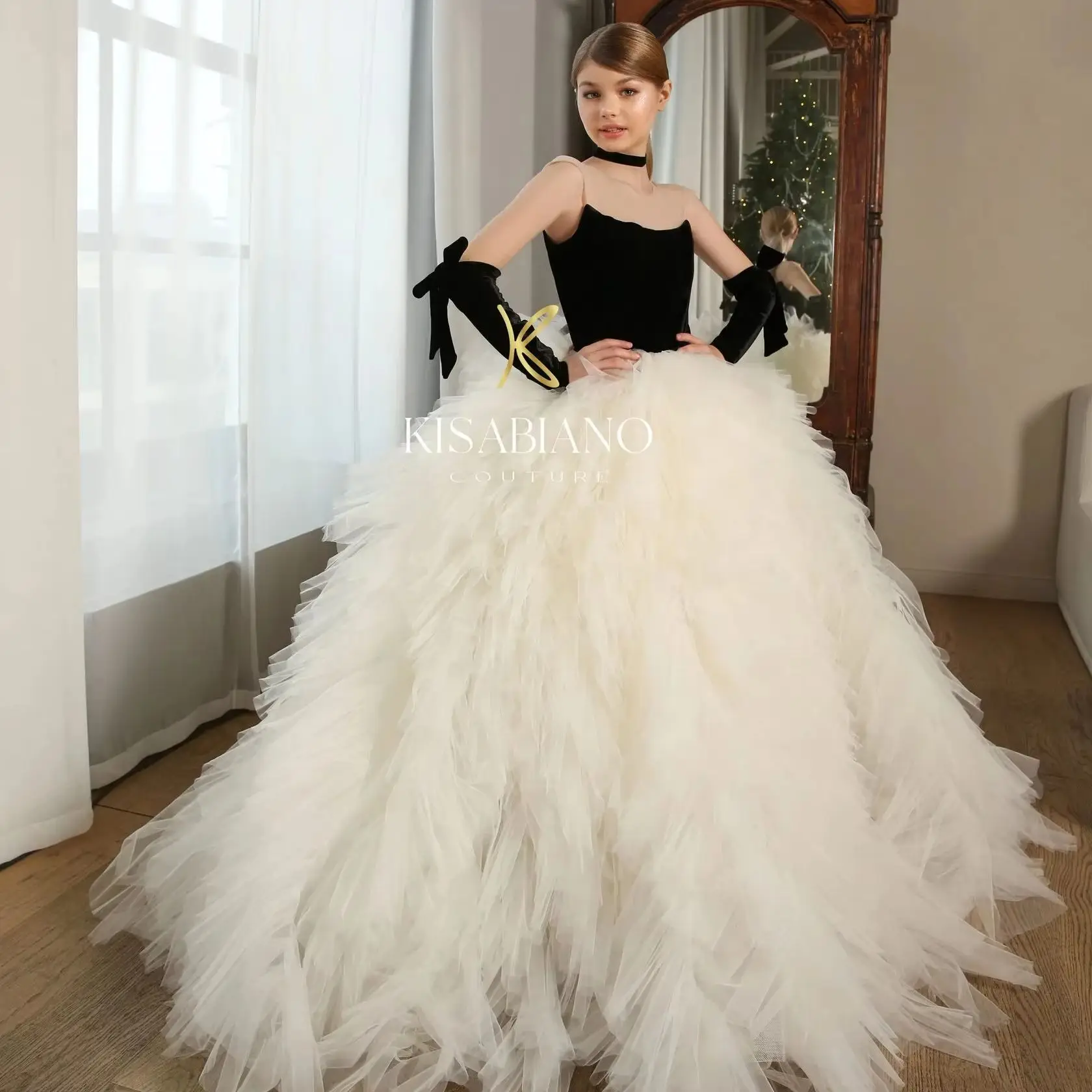 Black & Ivory Flower Girl Dresses For Wedding Princess Tiered Tulle Litter Girl's Baby Birthday Party Prom Photo Shoot Gowns
Black & Ivory Flower Girl Dresses For Wedding Princess Tiered Tulle Litter Girl's Baby Birthday Party Prom Photo Shoot Gowns