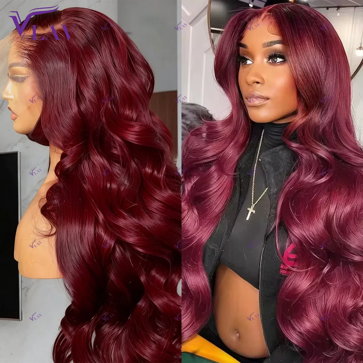 13x4/13×6 HD Transparent Lace Frontal Wigs Glueless Wigs Human Hair 360 HD Lace Preplucked For Women Red Color 99J Wig Body Wave
13x4/13×6 HD Transparent Lace Frontal Wigs Glueless Wigs Human Hair 360 HD Lace Preplucked For Women Red Color 99J Wig Body Wave