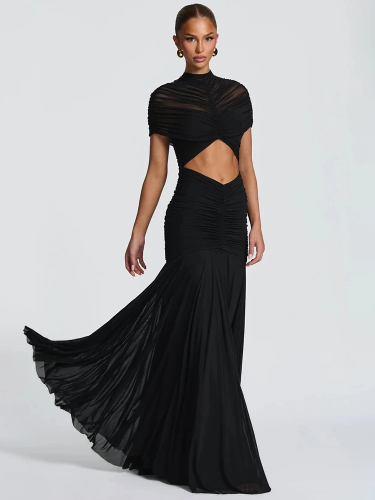 Элегантное женское макси-платье XIAOTANG с высоким воротом и коротким рукавом, сексуальное, с вырезами, плиссированное, для вечерних мероприятий и клубных вечеринок
Элегантное женское макси-платье XIAOTANG с высоким воротом и коротким рукавом, сексуальное, с вырезами, плиссированное, для вечерних мероприятий и клубных вечеринок