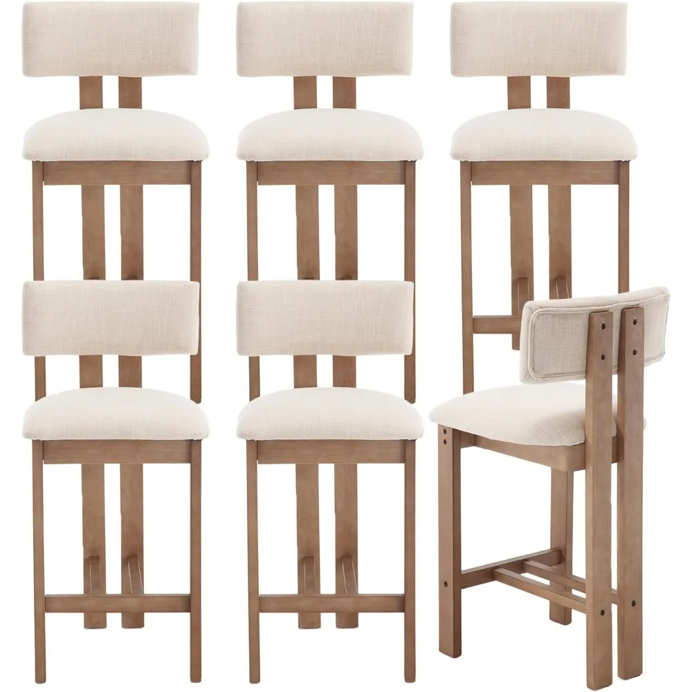 26" Mid Century Modern Counter Bar Stools for Kitchen Island Farmhouse Wooden Counter Height Barstools Set of 6
26" Mid Century Modern Counter Bar Stools for Kitchen Island Farmhouse Wooden Counter Height Barstools Set of 6