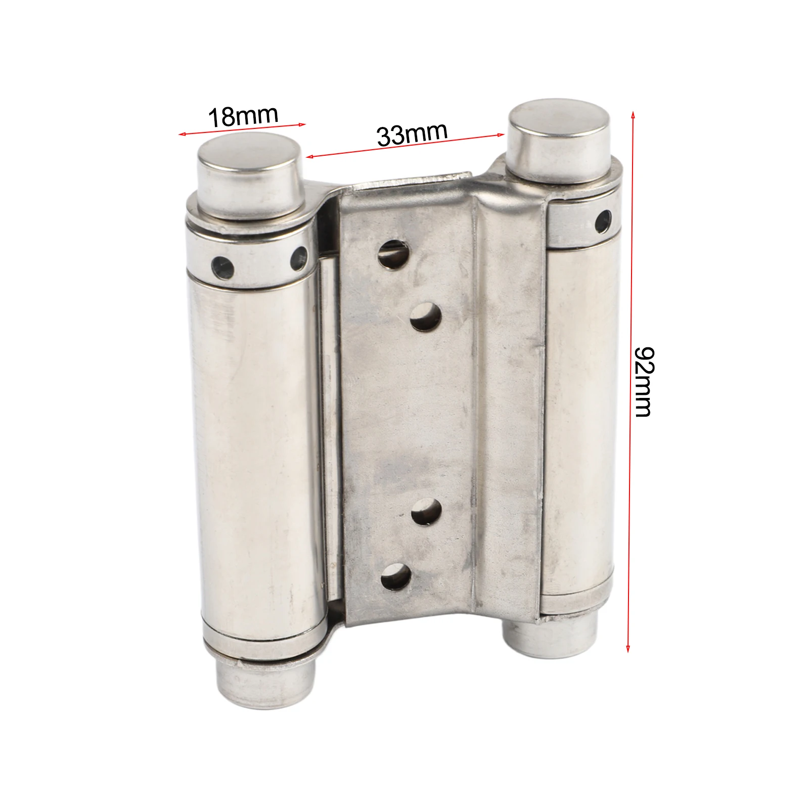 Double spring hinge stainless steel for two way door with automatic closing and bearing strength adjustment feature
Double spring hinge stainless steel for two way door with automatic closing and bearing strength adjustment feature