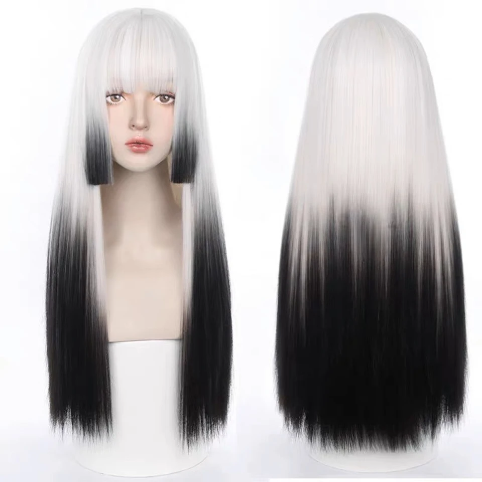 EASTSECRET Black And White Gradient Long Straight Hair With Bangs Synthetic Lolita Gothic Style Princess Cut Wig Party Daily Wig
EASTSECRET Black And White Gradient Long Straight Hair With Bangs Synthetic Lolita Gothic Style Princess Cut Wig Party Daily Wig