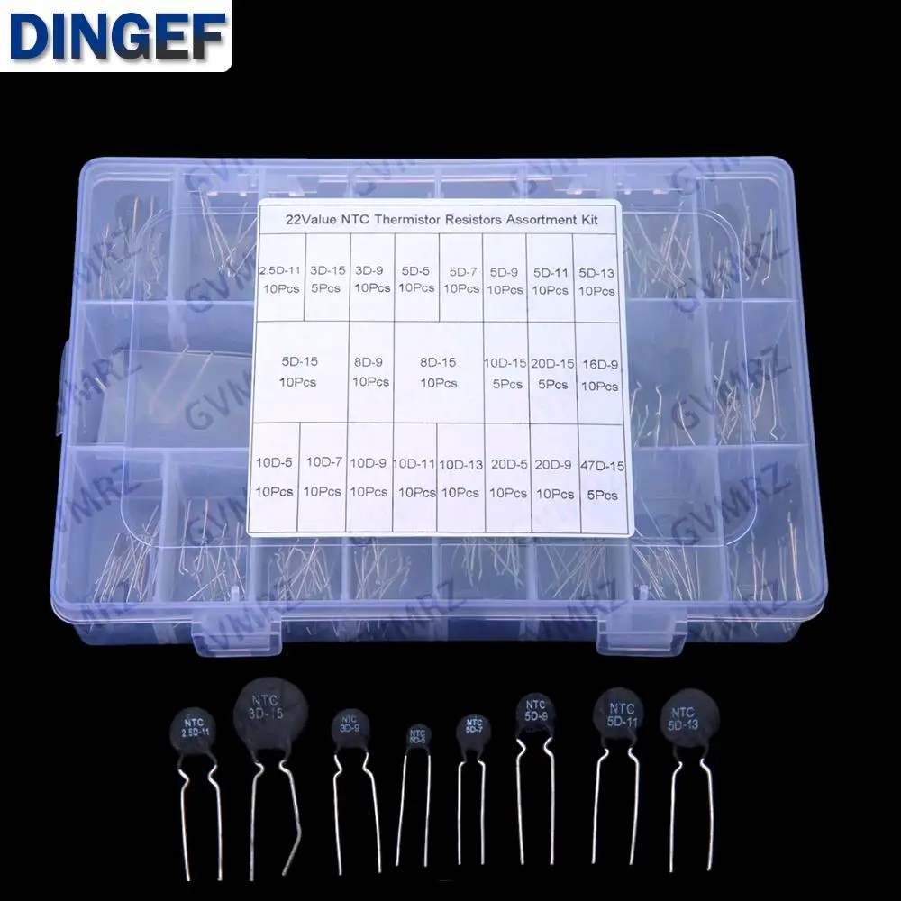 22Values 3D-15 3D-9 5D-5 NTC Thermistor Resistor Assortment kit 8D-15 10D-15 10D-5 10D-720D-9 5D-7 5D-9
22Values 3D-15 3D-9 5D-5 NTC Thermistor Resistor Assortment kit 8D-15 10D-15 10D-5 10D-720D-9 5D-7 5D-9