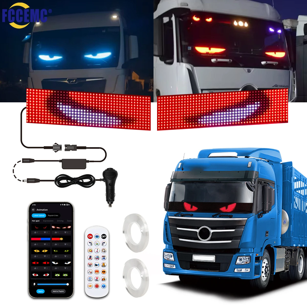 APP Remote Control Truck Car Devil Eye LED Pixel Panel Light Multi-Functional Decorative Lights For Board Windshield 12V 24V
APP Remote Control Truck Car Devil Eye LED Pixel Panel Light Multi-Functional Decorative Lights For Board Windshield 12V 24V