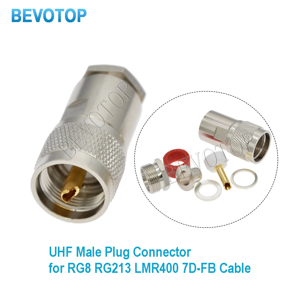 10PCS UHF PL259 Male/Female Connector Clamp for RG8 LMR400 7D-FB RG213 Cable RF Coaxial Brass Straight New BEVOTOP
10PCS UHF PL259 Male/Female Connector Clamp for RG8 LMR400 7D-FB RG213 Cable RF Coaxial Brass Straight New BEVOTOP