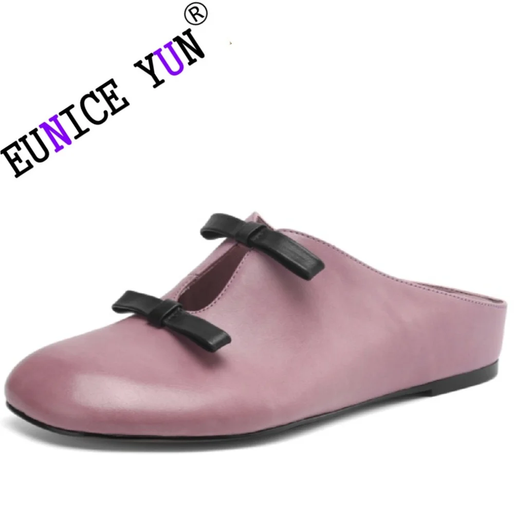 【EUNICE YUN】new women Handmade cow leather double bowtie decoration slip-on flats mules sweet ladies sandals shoe 34-41
【EUNICE YUN】new women Handmade cow leather double bowtie decoration slip-on flats mules sweet ladies sandals shoe 34-41