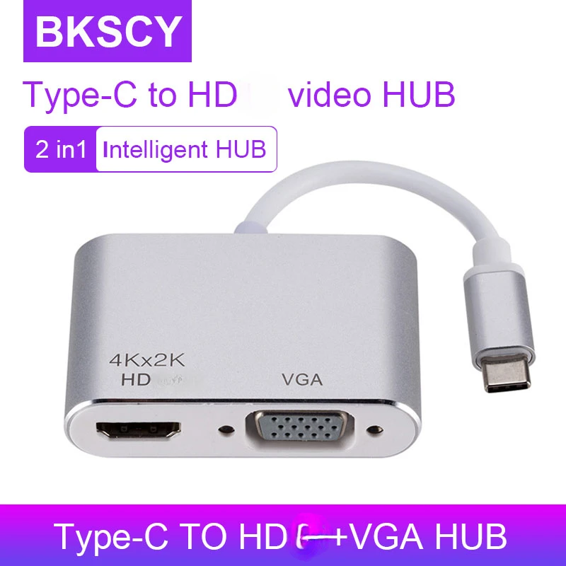 Type C To HDTV VGA 2IN1 4K Hub Converter USB C USB3.1 Adapter 2 in 1 Docking Station for Laptop TV for Macbook Laptops USB C HUB
Type C To HDTV VGA 2IN1 4K Hub Converter USB C USB3.1 Adapter 2 in 1 Docking Station for Laptop TV for Macbook Laptops USB C HUB