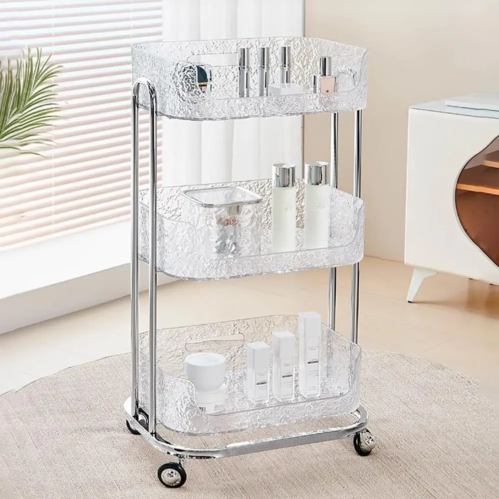 3-Tier Clear Acrylic Salon Trolley with Carbon Steel Frame for Hairdressing Tools Storage
3-Tier Clear Acrylic Salon Trolley with Carbon Steel Frame for Hairdressing Tools Storage