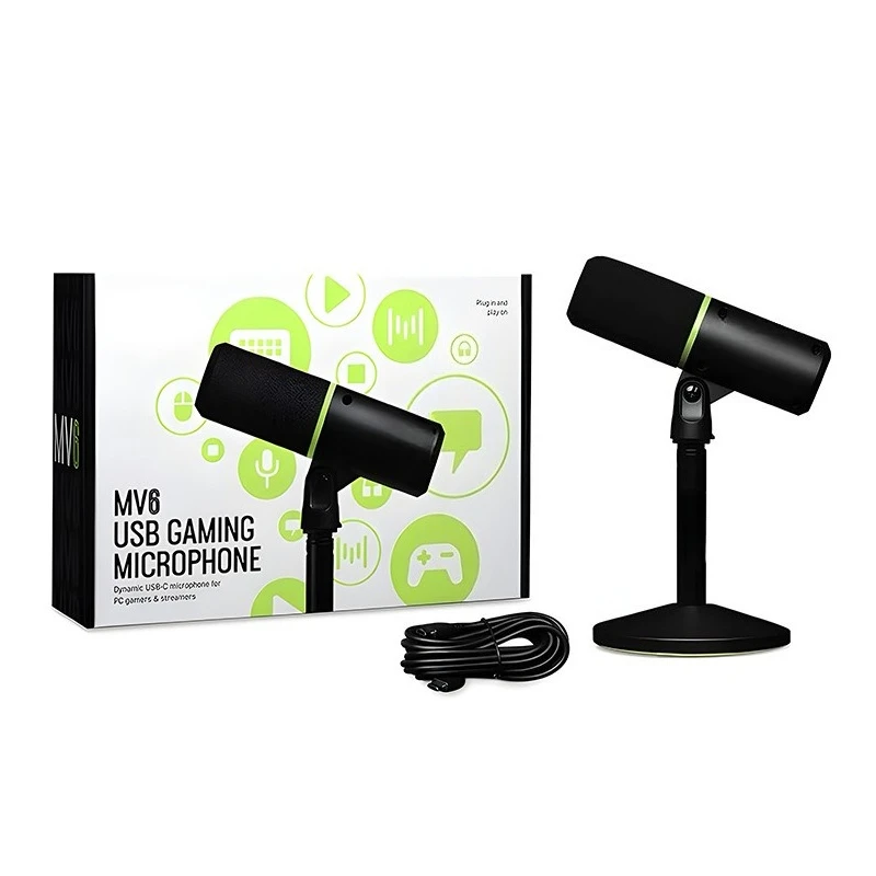 MV6 game live streaming host microphone professional recording dynamic microphone USB desktop computer e-sports live broadcast
MV6 game live streaming host microphone professional recording dynamic microphone USB desktop computer e-sports live broadcast