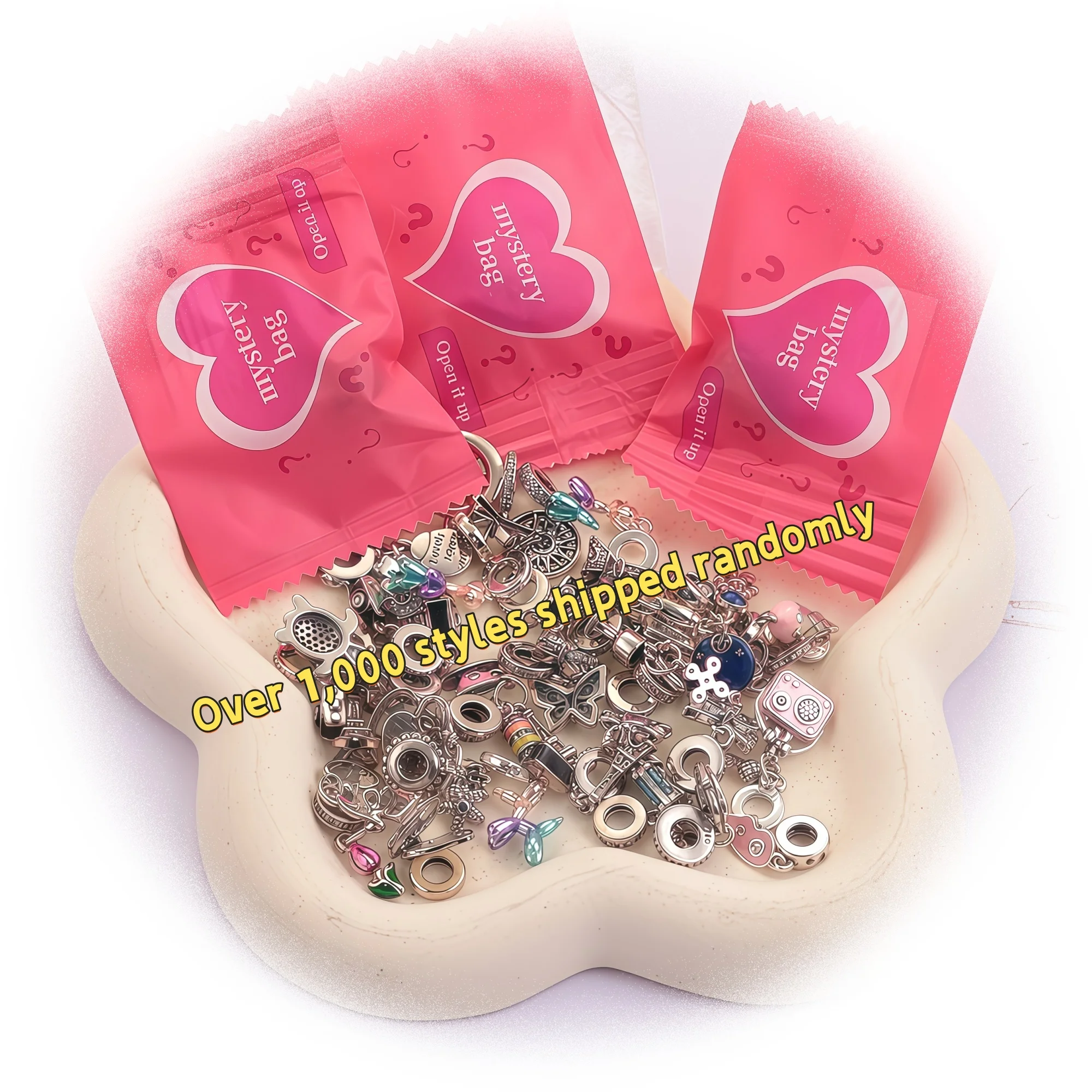 925 sterling silver mixed random pendants Over 1,000 styles DIY Beads Surprise gift Making bracelets Accessories Random jewelry
925 sterling silver mixed random pendants Over 1,000 styles DIY Beads Surprise gift Making bracelets Accessories Random jewelry