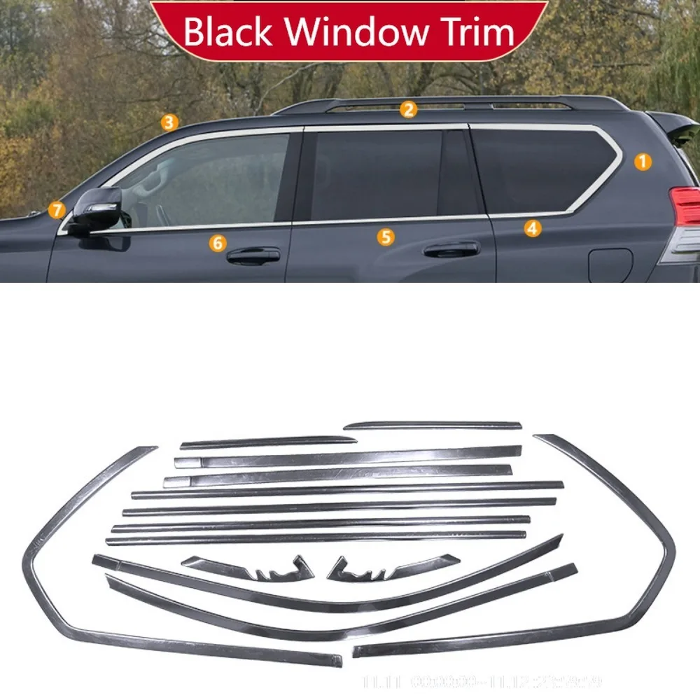 For Toyota Prado 2010-2025 Year Windows Trim Chrome Black Warrior Style Molding Body Kit Accessories
For Toyota Prado 2010-2025 Year Windows Trim Chrome Black Warrior Style Molding Body Kit Accessories