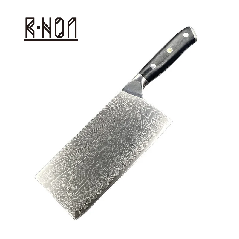RHON 7inch Chinese Cleaver Knife VG10 Damascus Steel G10 Handle Kitchen Utility Meat Slicing Vegetable Cutting Cuisine Knives
RHON 7inch Chinese Cleaver Knife VG10 Damascus Steel G10 Handle Kitchen Utility Meat Slicing Vegetable Cutting Cuisine Knives