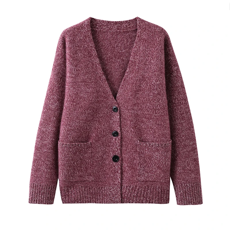 Autumn Winter 100% Pure Cashmere Cardigan Women's V-neck Pocket Button Casual Loose Knitted Jacket Thickend Warm Light Luxury
Autumn Winter 100% Pure Cashmere Cardigan Women's V-neck Pocket Button Casual Loose Knitted Jacket Thickend Warm Light Luxury