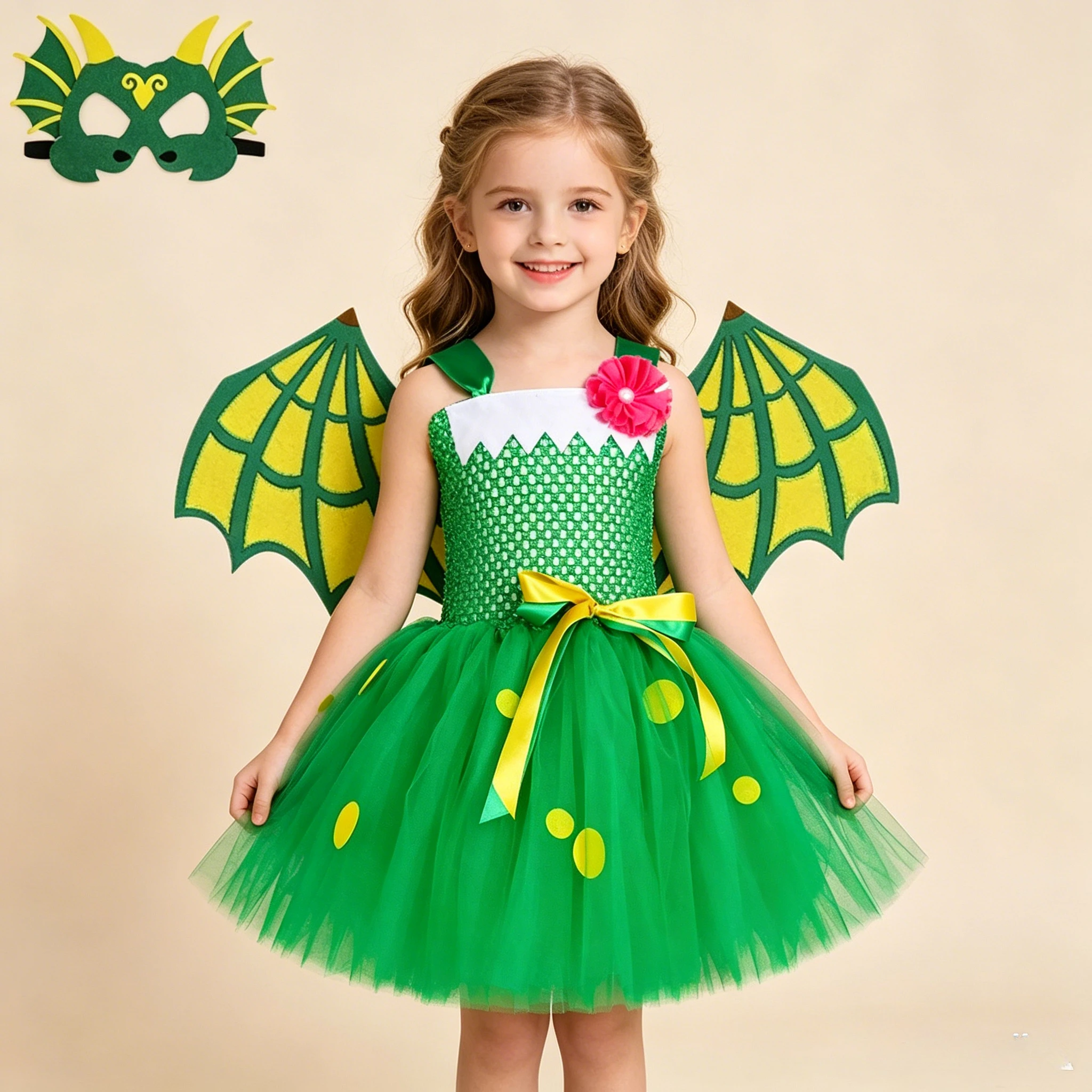 Green Dragon Dinosaur Costume Kids Tutu Dress Baby Girls Fancy Carnival Party Dresses Children Clothes,Halloween Animal Cosplay
Green Dragon Dinosaur Costume Kids Tutu Dress Baby Girls Fancy Carnival Party Dresses Children Clothes,Halloween Animal Cosplay