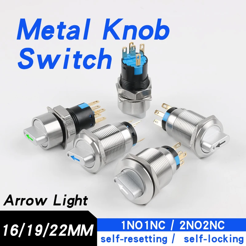 16/19/22mm Stainless Steel Rotary Selector Switch, Self-locking with Arrow Indicator Light, Waterproof 2/3 Positions, 6V24V Red
16/19/22mm Stainless Steel Rotary Selector Switch, Self-locking with Arrow Indicator Light, Waterproof 2/3 Positions, 6V24V Red