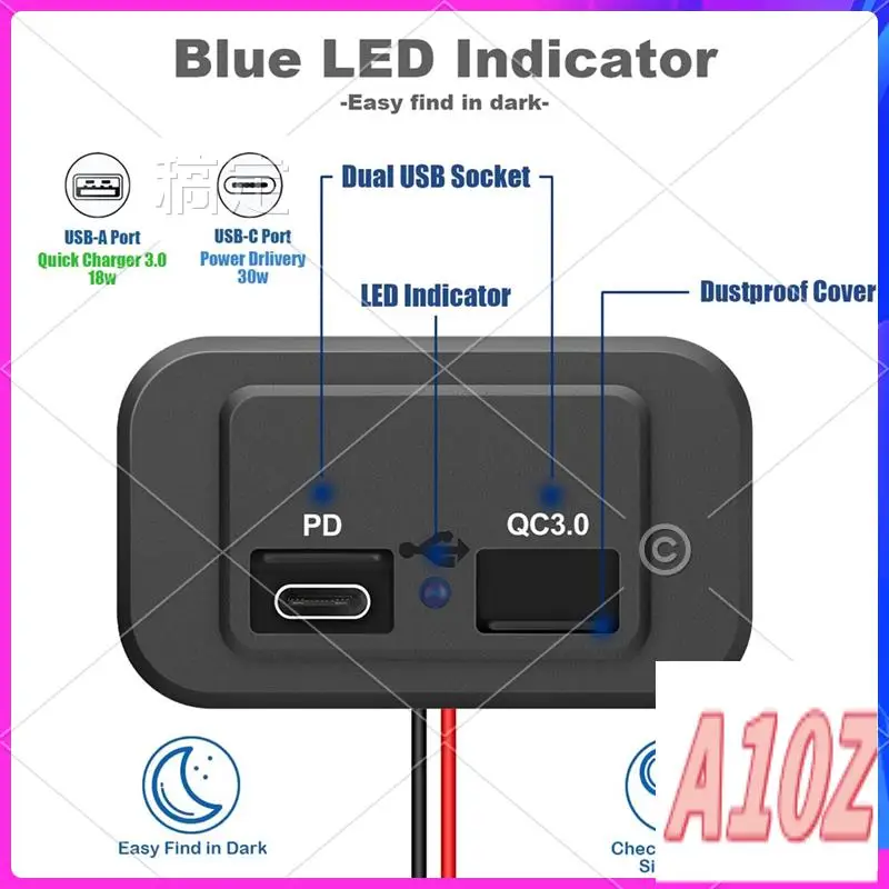 0Z-6PCS 12V/24V RV USB Outlet, Dual PD3.0 Type-C (USB C) & Quick Charge QC3.0 USB-A Port Panel Mount Car USB Socket Charger Dura
0Z-6PCS 12V/24V RV USB Outlet, Dual PD3.0 Type-C (USB C) & Quick Charge QC3.0 USB-A Port Panel Mount Car USB Socket Charger Dura