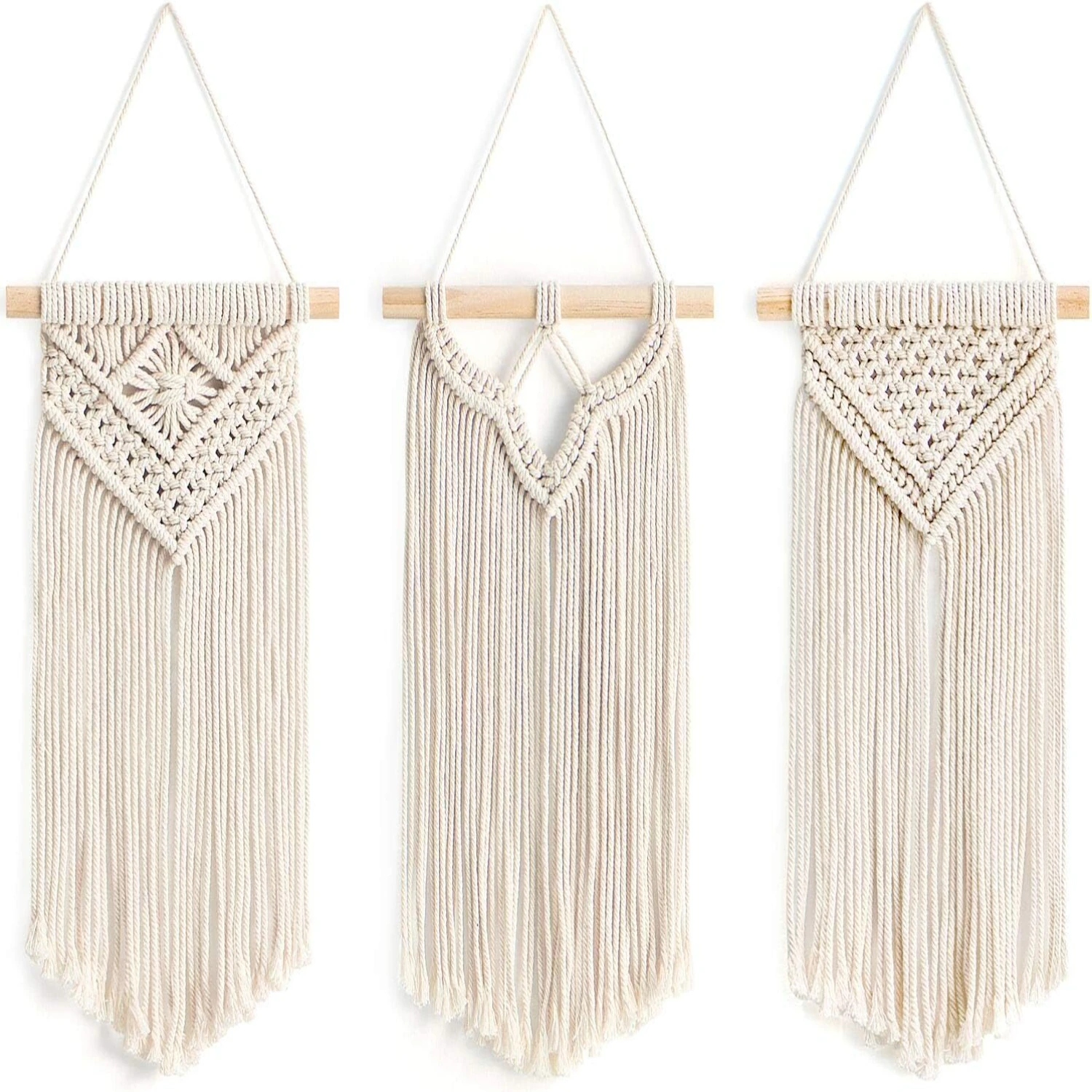 Small Macrame Wall Hanging Pack - Art Woven Wall Decor for Bedroom, Living Room, Apartment - Chic Decoration - Christmas Gift -
Small Macrame Wall Hanging Pack - Art Woven Wall Decor for Bedroom, Living Room, Apartment - Chic Decoration - Christmas Gift -