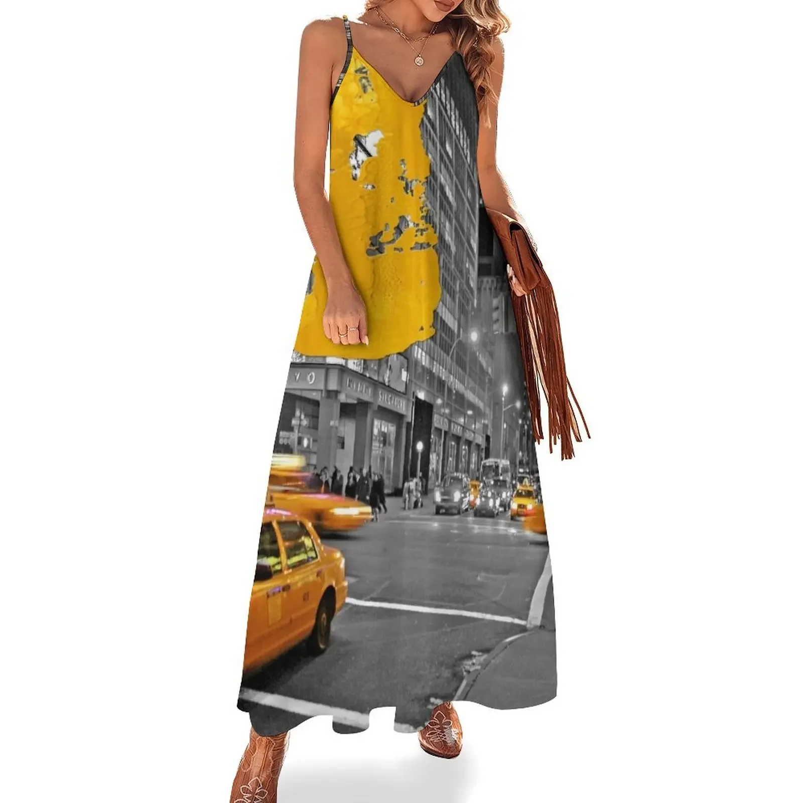 NYC Yellow Cabs - At Night - Brush Stroke Sleeveless Dress Female clothing loose women's dress
NYC Yellow Cabs - At Night - Brush Stroke Sleeveless Dress Female clothing loose women's dress